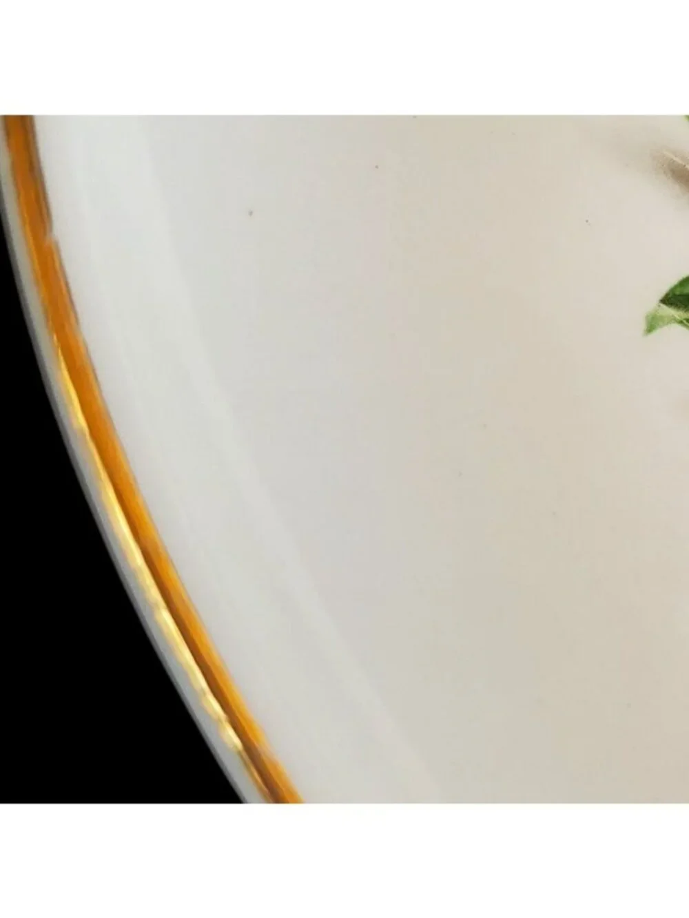 Vintage Ceramic Plate Blue Morning Glory Floral Gold Trim 8 Inch